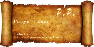 Pulger Panna névjegykártya